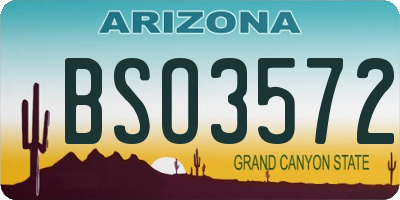 AZ license plate BSO3572