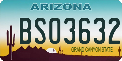 AZ license plate BSO3632