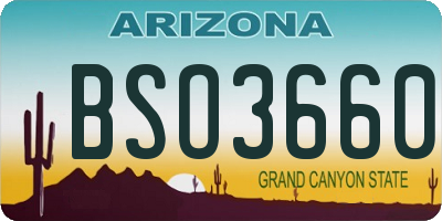 AZ license plate BSO3660