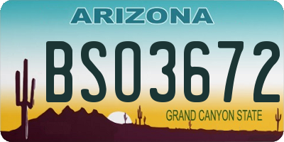 AZ license plate BSO3672