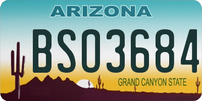 AZ license plate BSO3684