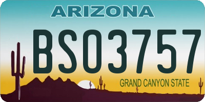 AZ license plate BSO3757