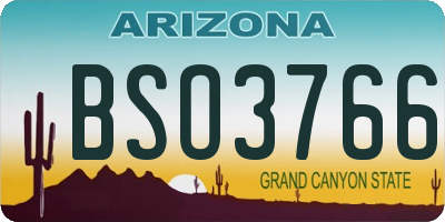 AZ license plate BSO3766