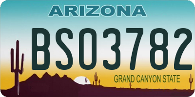 AZ license plate BSO3782