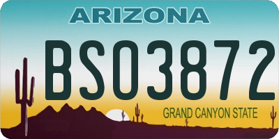 AZ license plate BSO3872