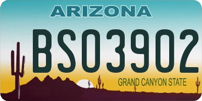 AZ license plate BSO3902