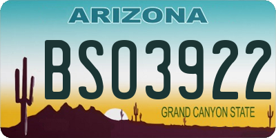 AZ license plate BSO3922