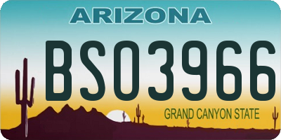 AZ license plate BSO3966