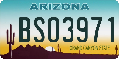 AZ license plate BSO3971