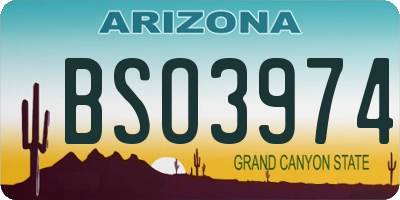AZ license plate BSO3974