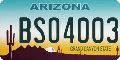 AZ license plate BSO4003