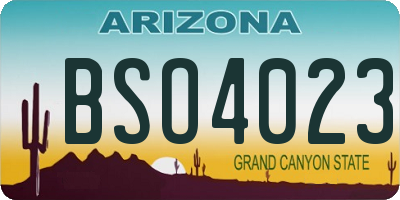 AZ license plate BSO4023