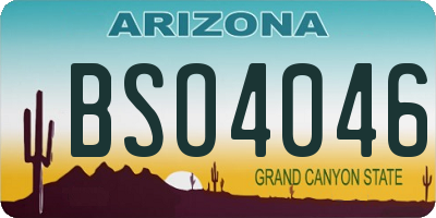 AZ license plate BSO4046