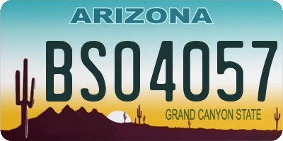 AZ license plate BSO4057