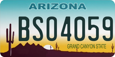 AZ license plate BSO4059