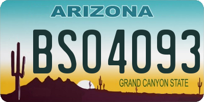 AZ license plate BSO4093