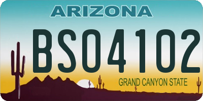 AZ license plate BSO4102