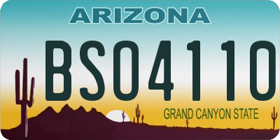 AZ license plate BSO4110