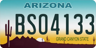 AZ license plate BSO4133