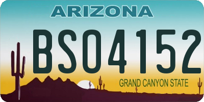 AZ license plate BSO4152