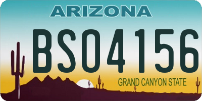 AZ license plate BSO4156