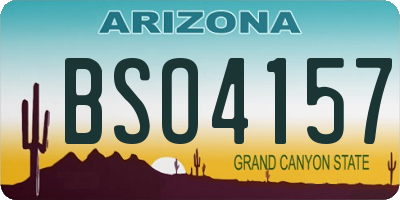 AZ license plate BSO4157