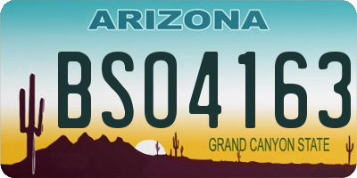 AZ license plate BSO4163