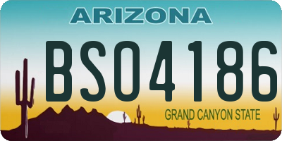 AZ license plate BSO4186