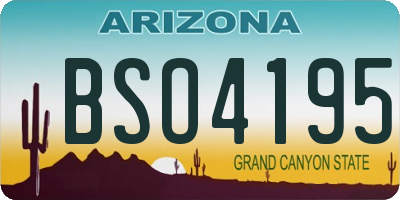 AZ license plate BSO4195