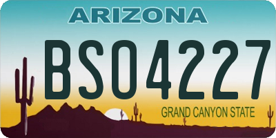 AZ license plate BSO4227