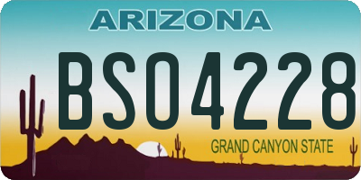 AZ license plate BSO4228