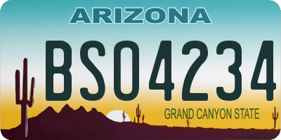AZ license plate BSO4234