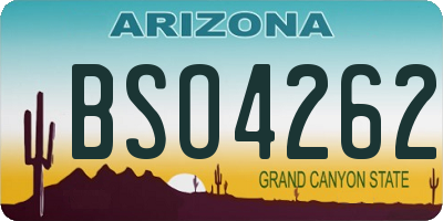AZ license plate BSO4262
