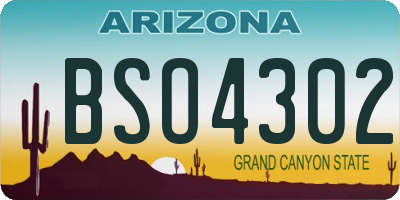 AZ license plate BSO4302