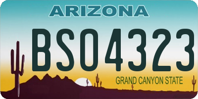 AZ license plate BSO4323