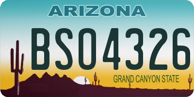 AZ license plate BSO4326