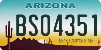 AZ license plate BSO4351