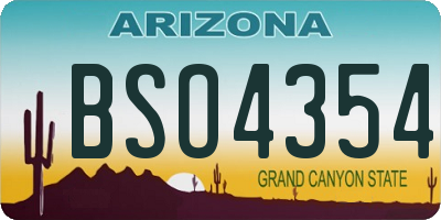 AZ license plate BSO4354