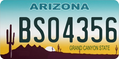 AZ license plate BSO4356