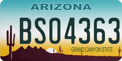 AZ license plate BSO4363