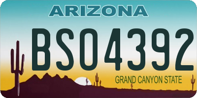 AZ license plate BSO4392
