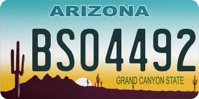AZ license plate BSO4492