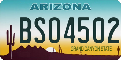 AZ license plate BSO4502