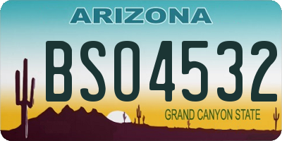 AZ license plate BSO4532