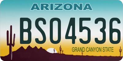 AZ license plate BSO4536