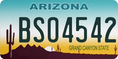 AZ license plate BSO4542
