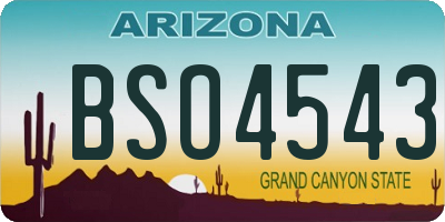 AZ license plate BSO4543