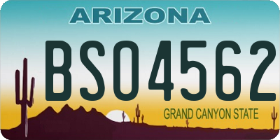 AZ license plate BSO4562