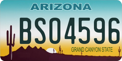AZ license plate BSO4596