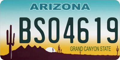 AZ license plate BSO4619
